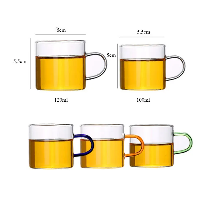 Mini Small Clear Turkish Coffee Tea Cup Plate Set Glass Tea Cup And