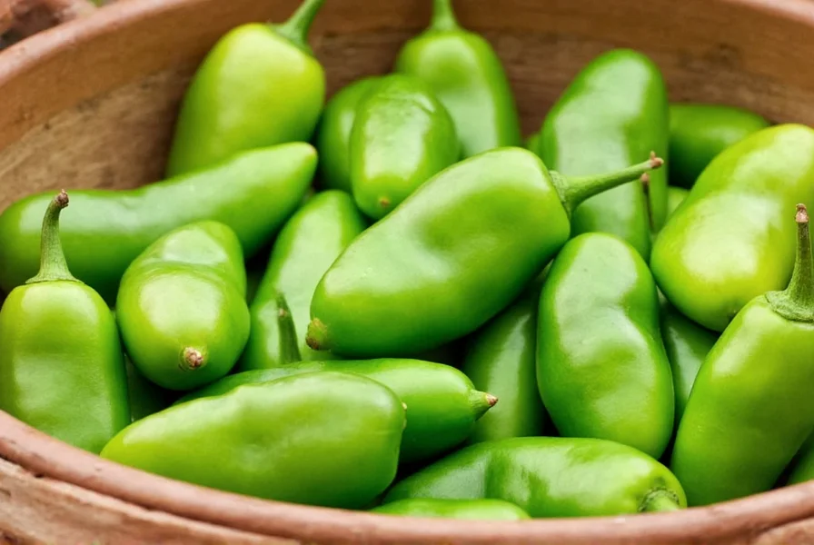 Jalapeño peppers on plant showing different ripeness stages