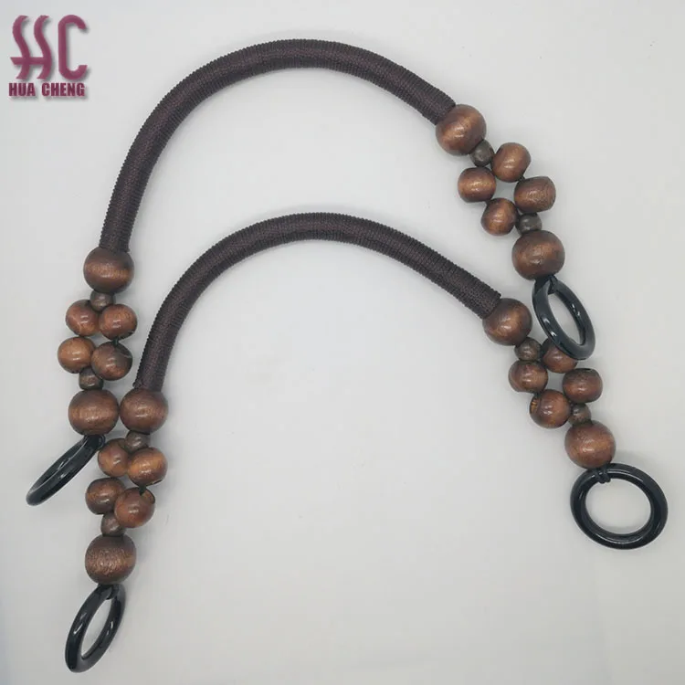 

Hight quality brown color pearl handle for handbag handbag weaving handle for bag