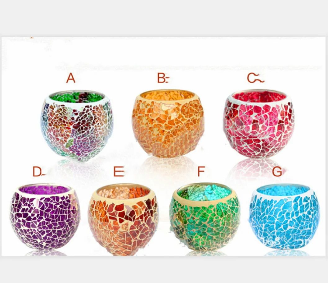 

Tea light mosaic round candle holder hot sell for Home Party Wedding Birthday Holiday decoration