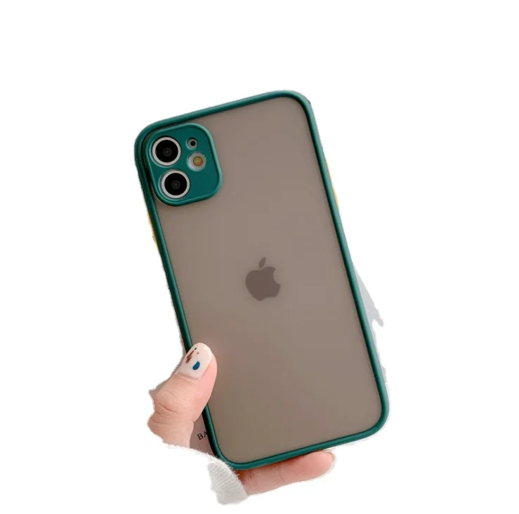 

Wholesale Shockproof Protector Silicone Translucent Frosted Mobile hard Cover Cell Phone Case for iPhone 13 Pro Max mini, Black, blue, pink, emerald green, lake blue etc