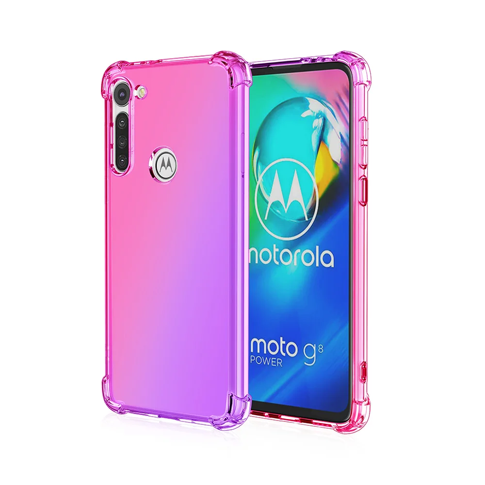 

Cell Phone Case For Motorola G8 power change color Case TPU Soft Shockproof Back Cover For Moto G8 E6 plus gradient covers, Change color/gradient