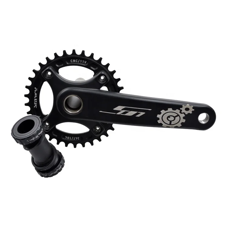 

Cycle parts BCD104 narrow wide bicycle chainring 30-38T mountain bike single speed crankset, Black