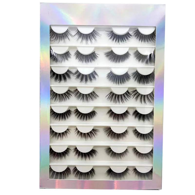 

Mix 16pairs eyelash book 2020 new style private label faux mink lashes wholesale 3d mink eyelashes custom eyelash packaging