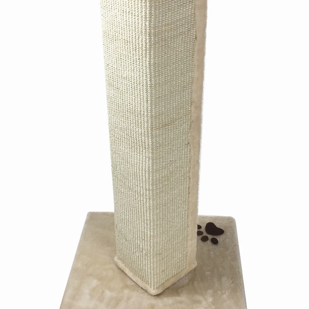 

MR-9 Wholesale linen short plush cute foot pattern cat furniture toys sisal scratching post toy, Picture
