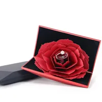 

2020 Hot Sell High Quality Valentine's Day Gift Fashion Rose Flower Ring Box For Wedding Engagement Rings