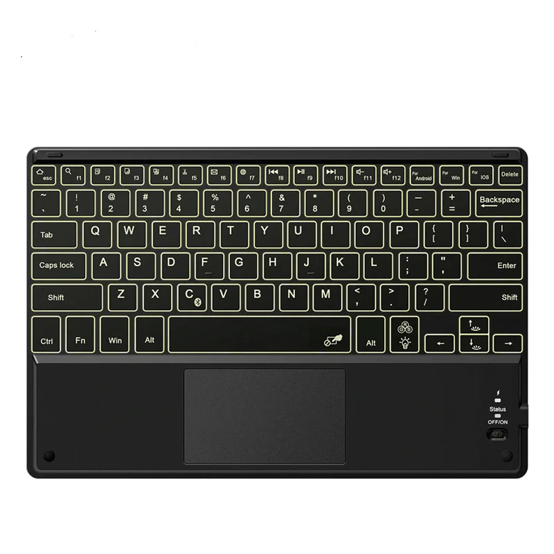 

Wireless Backlit Blue tooth Keyboard with Touchpad Ultra Slim 7-Colors Backlit Keyboard,Portable Rechargeable Keyboard for ipad