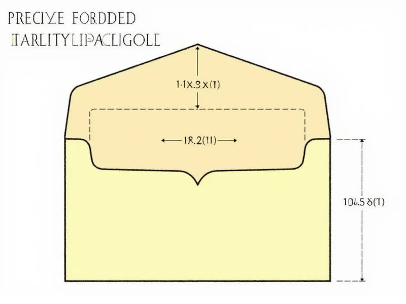 Diagram showing precise folding measurements for DIY envelope construction