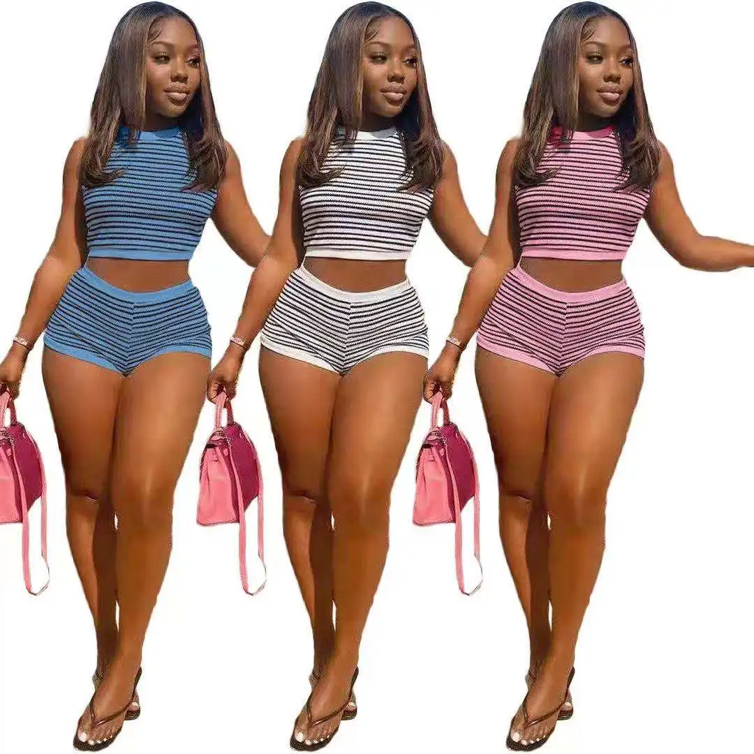 

Women Set Sleeveless Tops Strechy CC Shorts Set Two 2 teo piece jersey Set Active Tracksuit Sweatsuit Sporty Summer Outfits