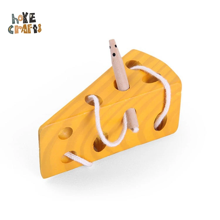 

Creative mouse eating cheese kids string game perfect activity skill toy road trip wooden threading game