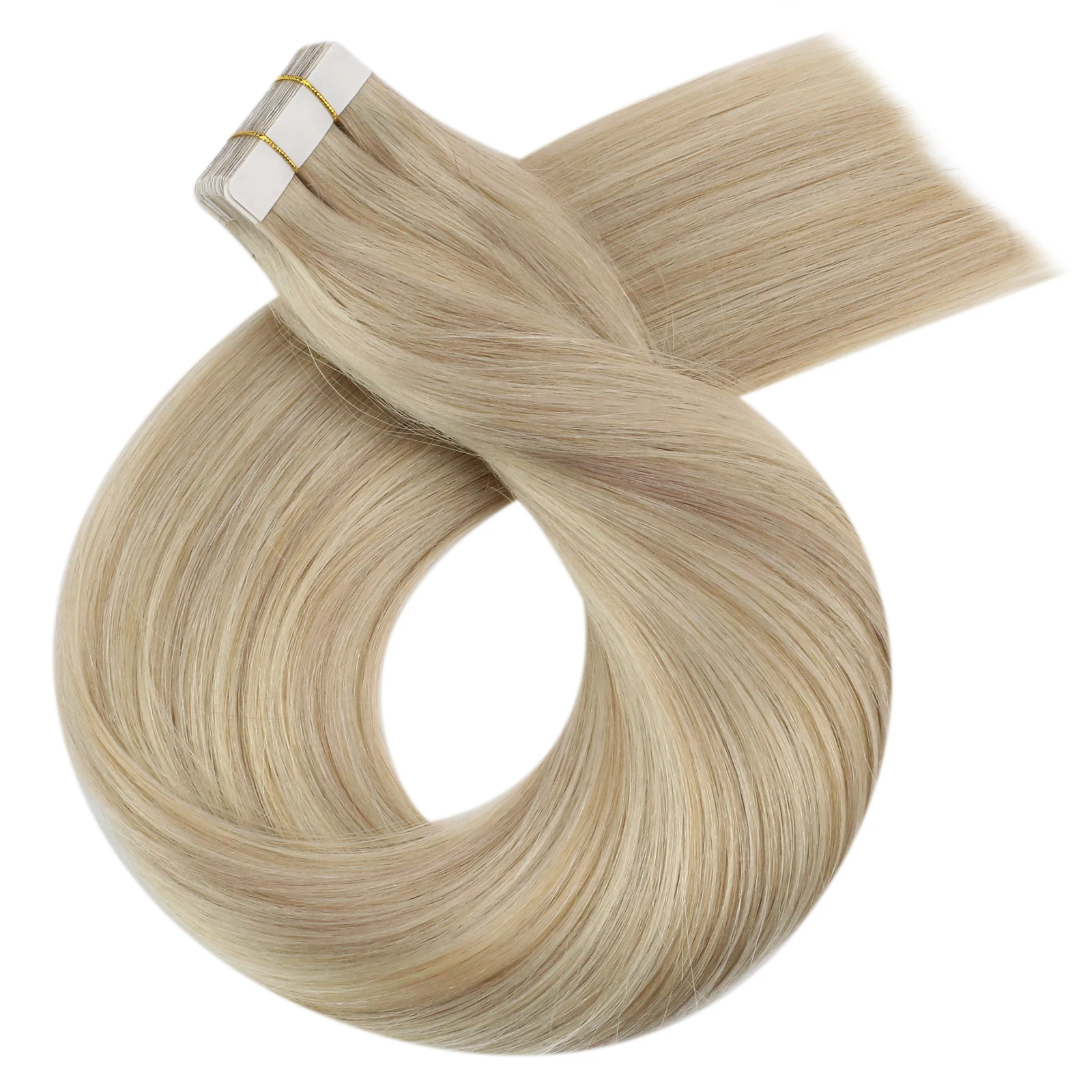 

Moresoo 24 inch tape in human hair extensions Silky Seamless Skin Weft Straight Remy Human Hair Extensions