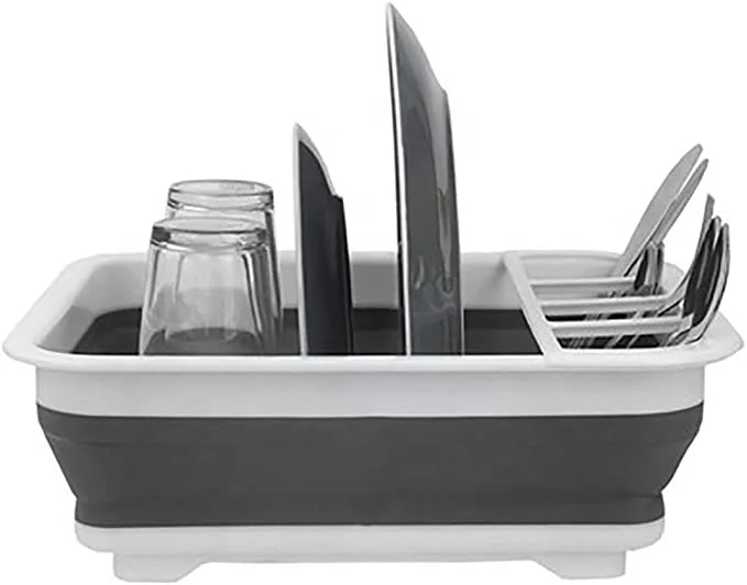 

Dish Drying Rack Camping,Small Folding Collapsible,Portable,Compact Drainer,Kitchen,Camper,RV,Caravan(Without Drainer Board)