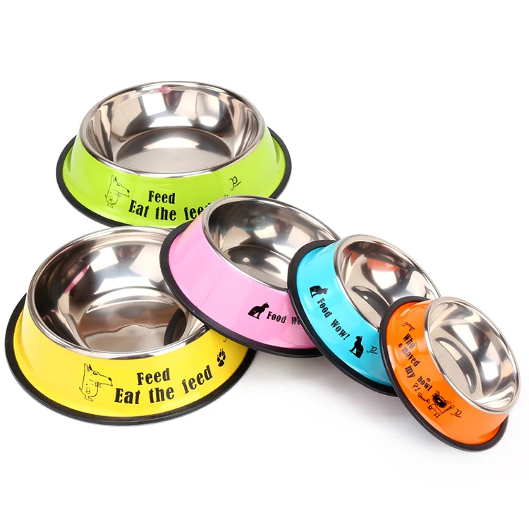 

Factory Directly Sale Personalized Stainless Steel Pet Dog Bowl Cat Double Feeding Bowl, White, black