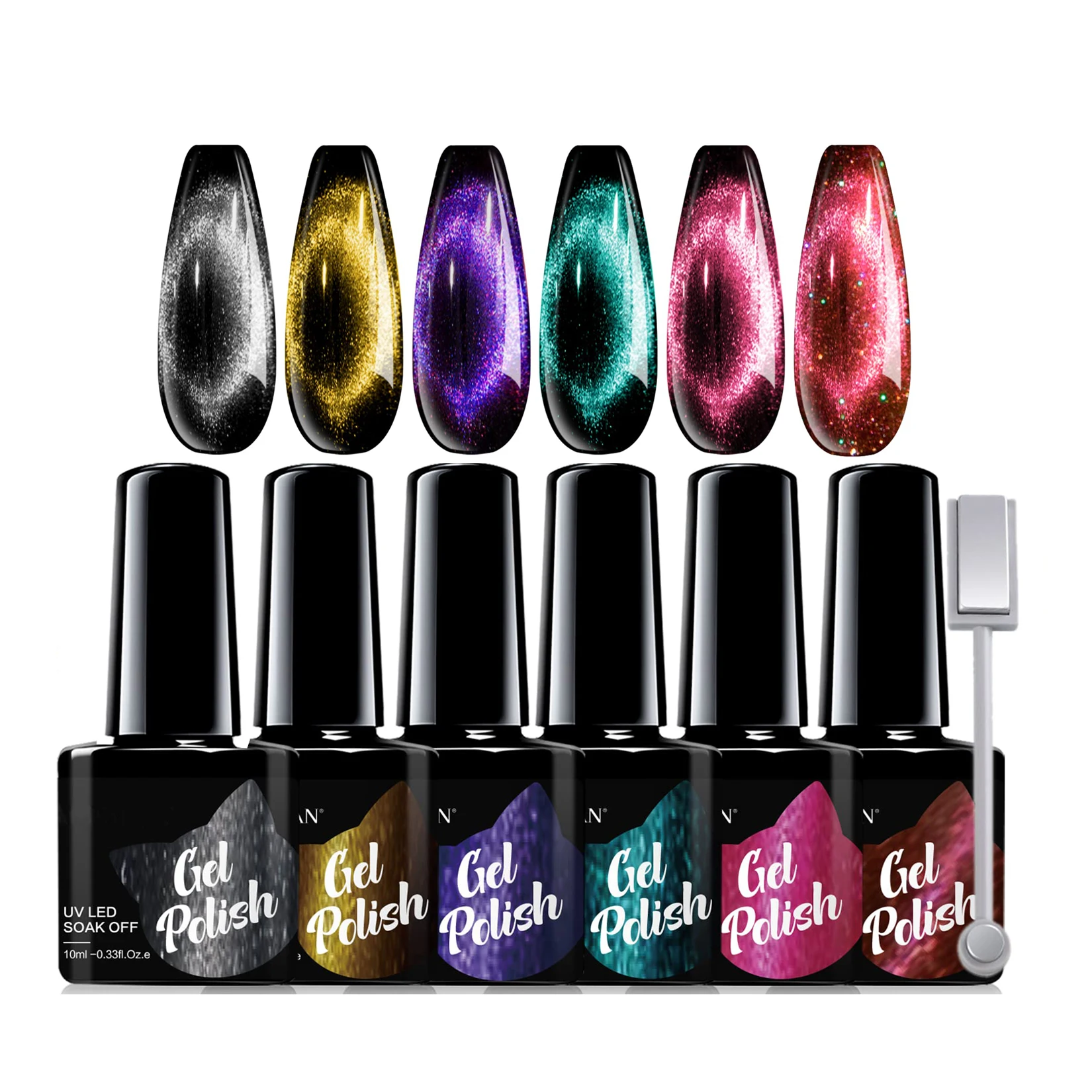 

Colors Code Hot Sale 6 Colors Gel Nail Polish Glitter Silver Gold Soak-Off UV Gel Nail Polish Kit For DIY Nail Manicure Kit