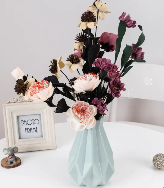 
Artificial Promotional Fashion Design wedding Christmas decorative Plastic Flower Vase 