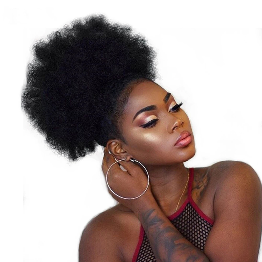 

Afro Wigs Big Size 10Inch drawstring extension afro wrap ponytail synthetic hair ponytails, Color