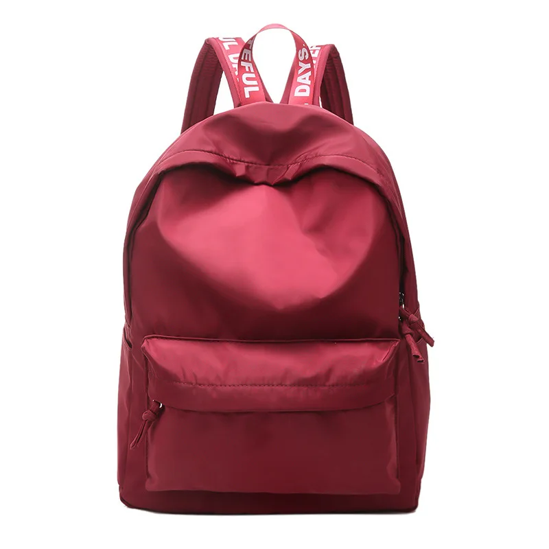 

Pure color student schoolbag male and female couples leisure travel backpack