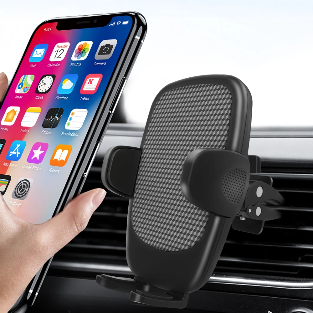 

2021 Amazon Best Selling Mobile Twist-Lock Clip Phone Stand Universal Smartphone Car Air Vent Mount Holder Free Sample, Black