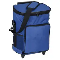 

China suppliers 600d polyester insulated trolley picnic cooler bag with wheels for outdoor travelling