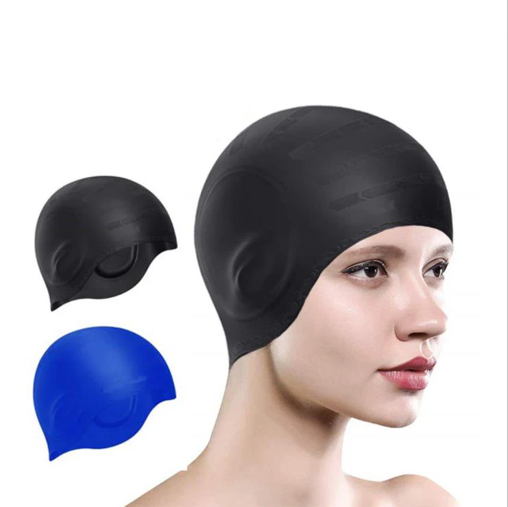 Oem Custom Logo Printed Suitable Seamless Hat Silicone Adult Swim Cap ...