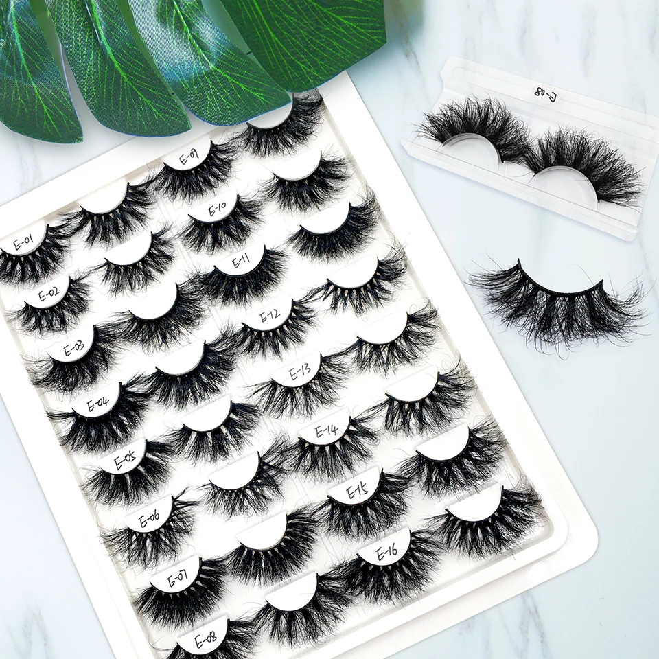 

AG147 Hot on Amazon custom packaging box mink 25mm glue eyelash, Black color