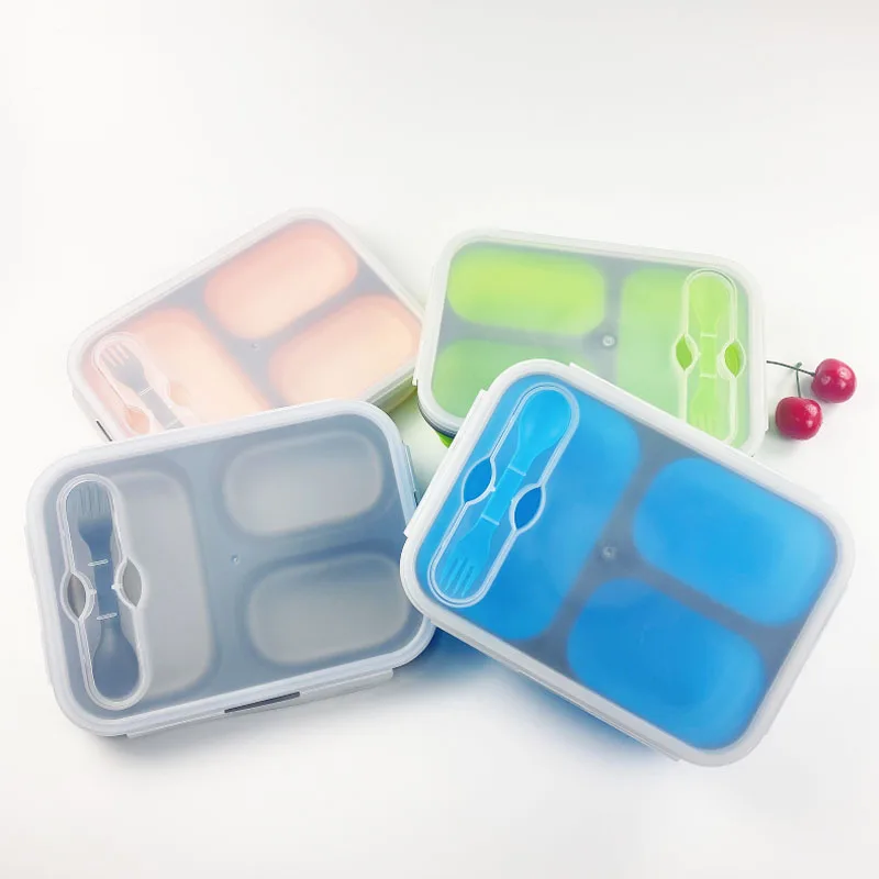 

With Cover and Spoon Hot Selling Wholesale Microwave 3 Compartment Lunch Boxes, Customized color
