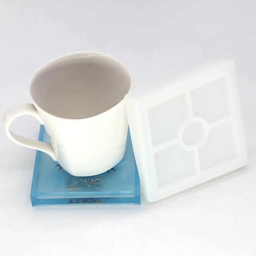 

3 Pack DIY Coaster Silicone Mold Set Round Square Hexagon Epoxy Resin Silicone Mold Coaster Making, White