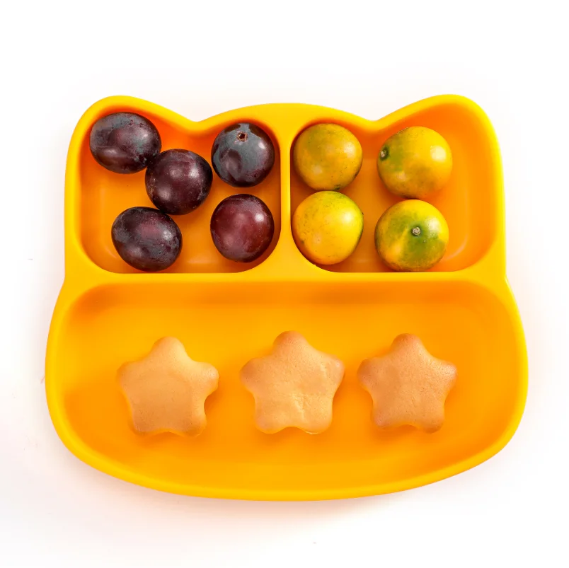 

Silicone baby suction cup baby feeding bowl silicone plate placemat, Customized color