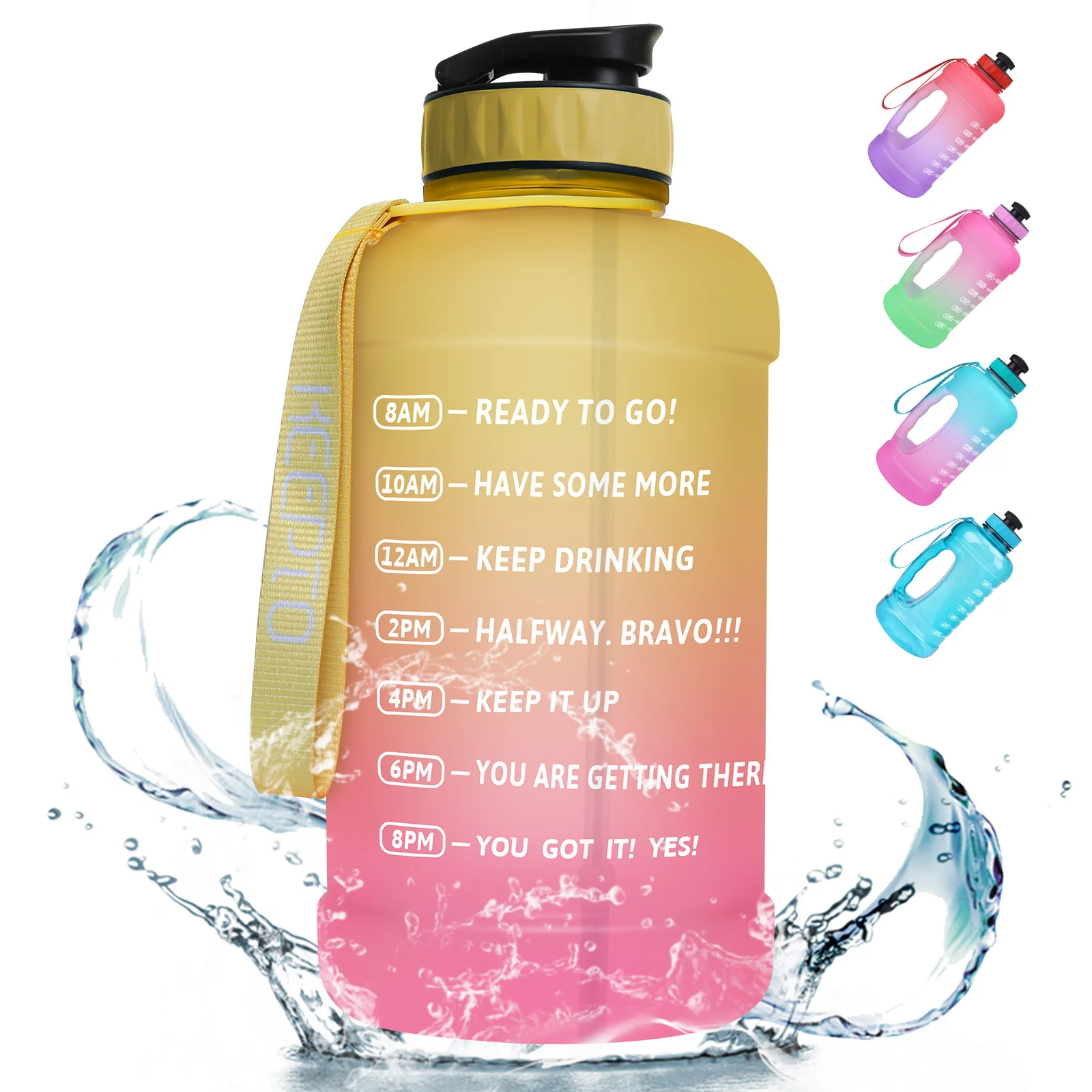 

Custom Keepto 2.2L/64OZ Leakproof BPA Time Marker & Straw 64 oz Motivational Water Bottle, Customized color