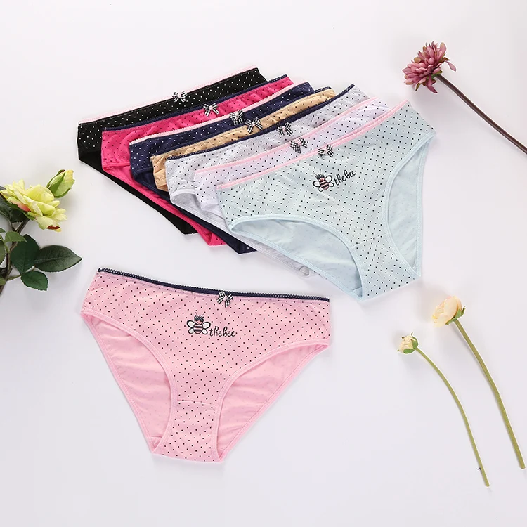

High quality new fashion girls 100% cotton cute underwear women panties