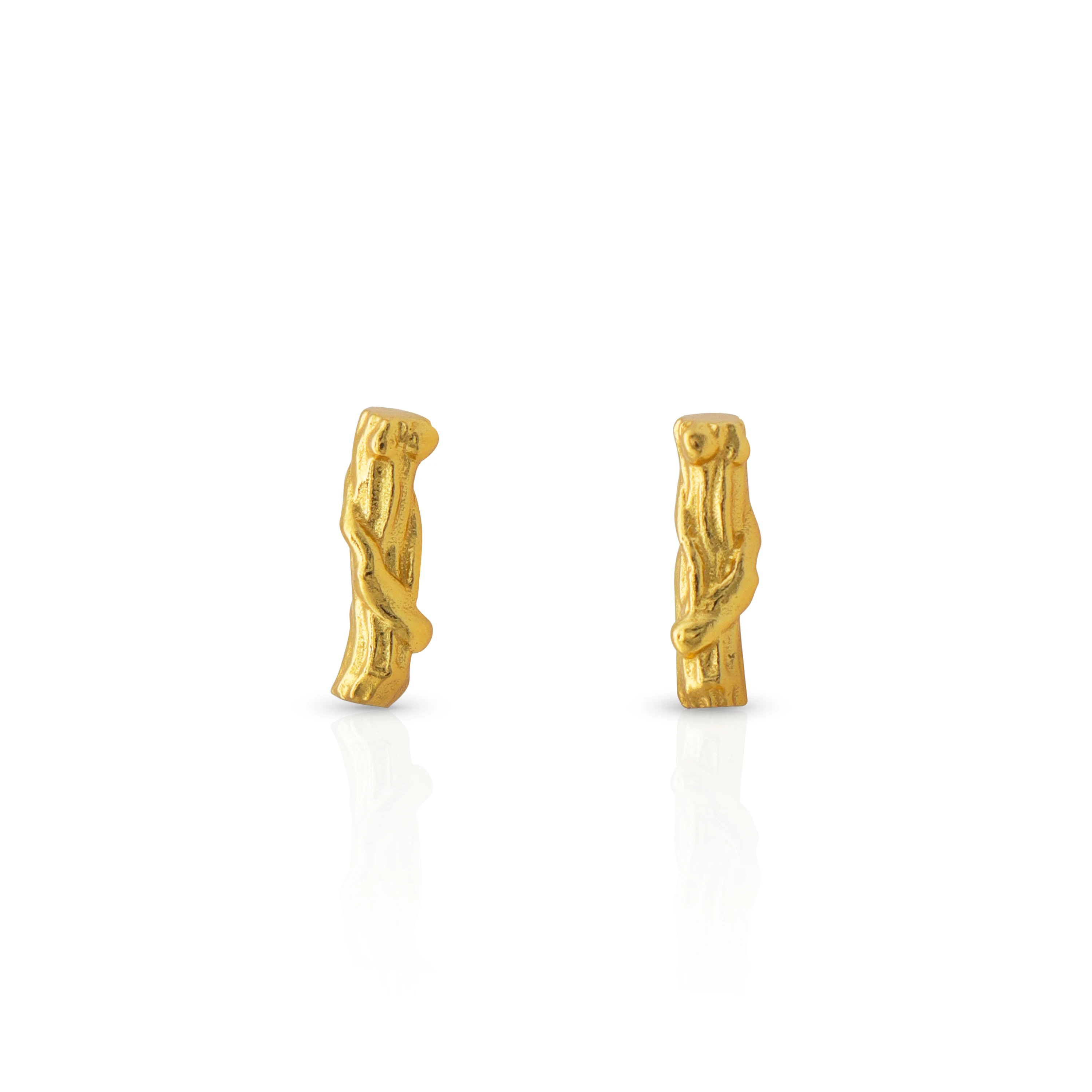 

Chris April 925 sterling silver gold plated Minimalist In Stock Bump Texture Irregular Custom Vermeil Stud Earrings