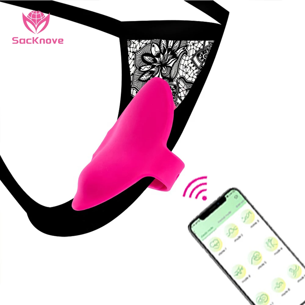 

SacKnove Smart Long Distance Mobile Phone Control Wearable Vibrating Panties Dildo G Spot Panty Sex Toy App Vibrator For Women