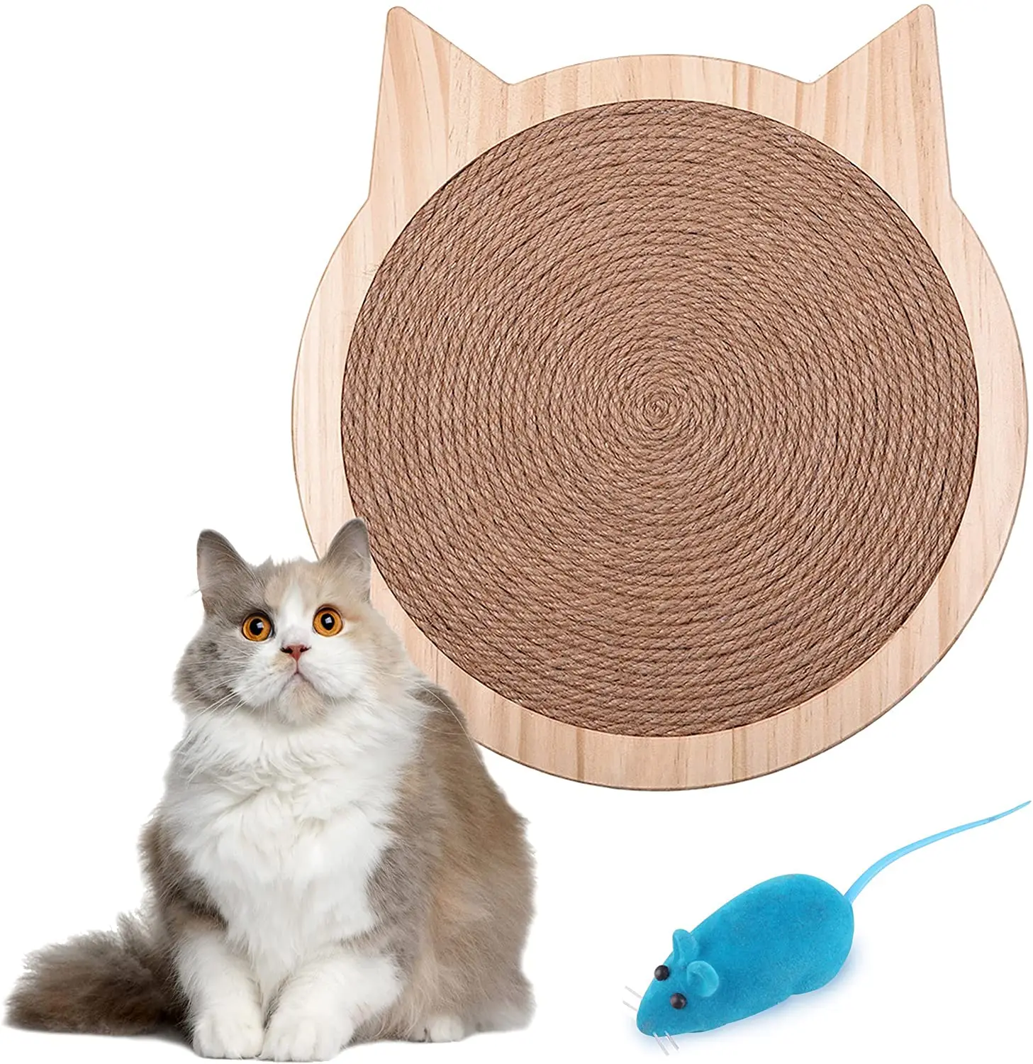 

Cat Scratching Pad, Natural Cat Scratcher Pad, Premium Cat Sisal Scratch Pad with Strong Suction Cups Mount on Wall or Floor,, Brown