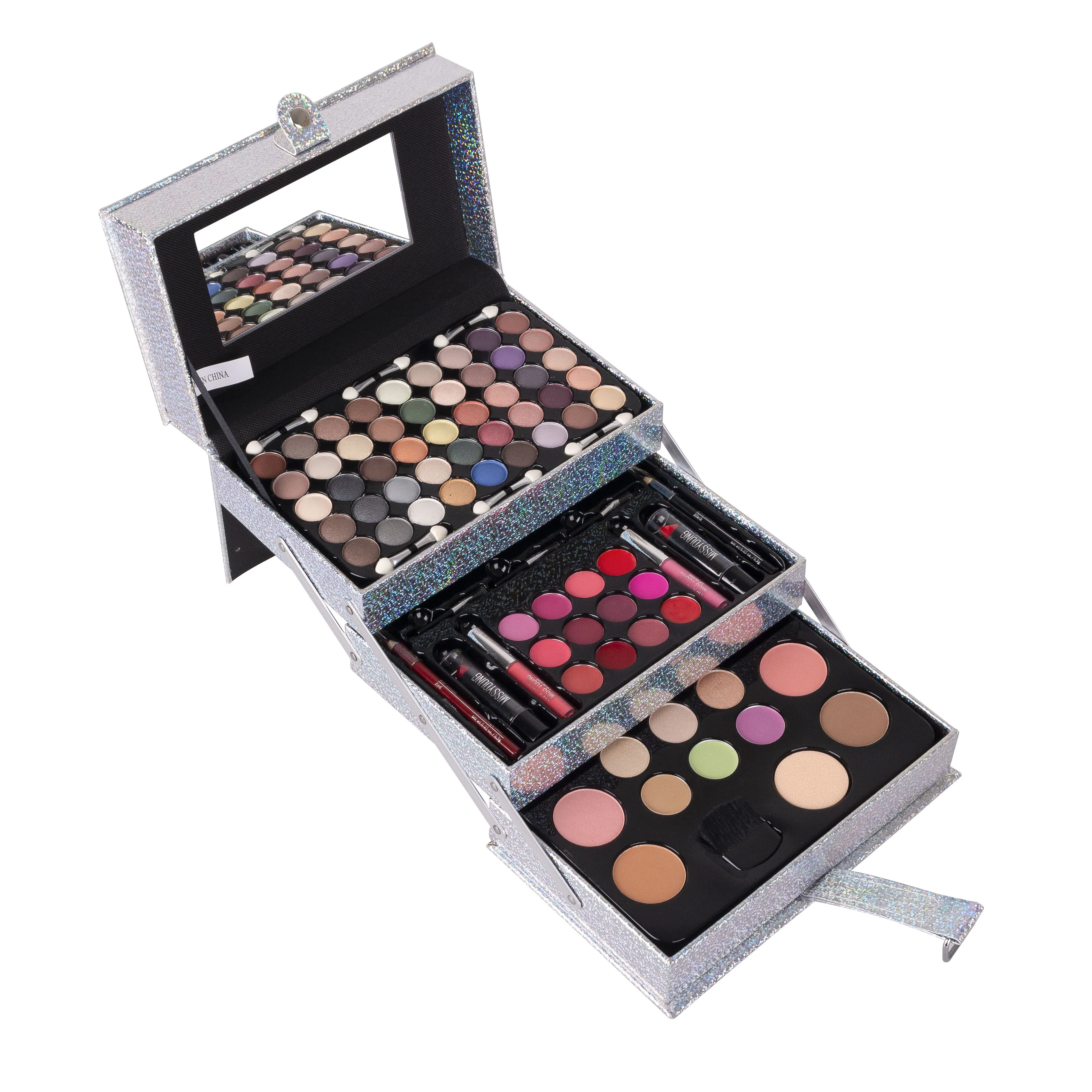 

Ready to ship Professional Complete big top quality PU bag Makeup Palette box set