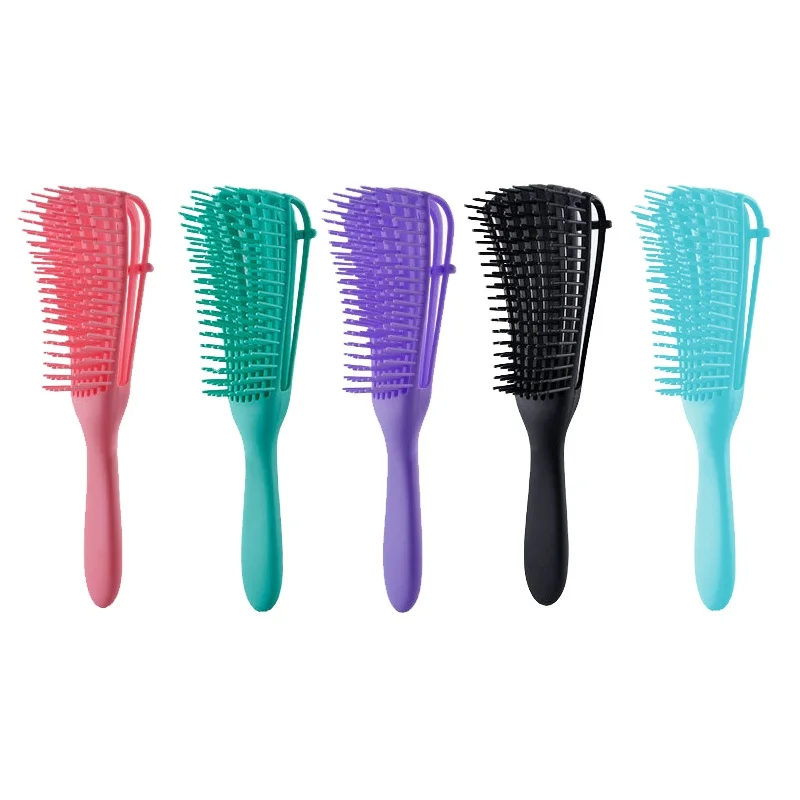 

Wholesale Custom hair salon Products Eight claw Detangling Massage Brush For Curly Hair Brush plastic hair comb