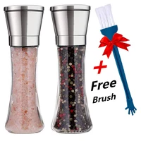 

Low MOQ Amazon Hot Sale Stainless Steel Salt and Pepper Grinder Set Pepper Mill Glass with Adjustable Coarseness