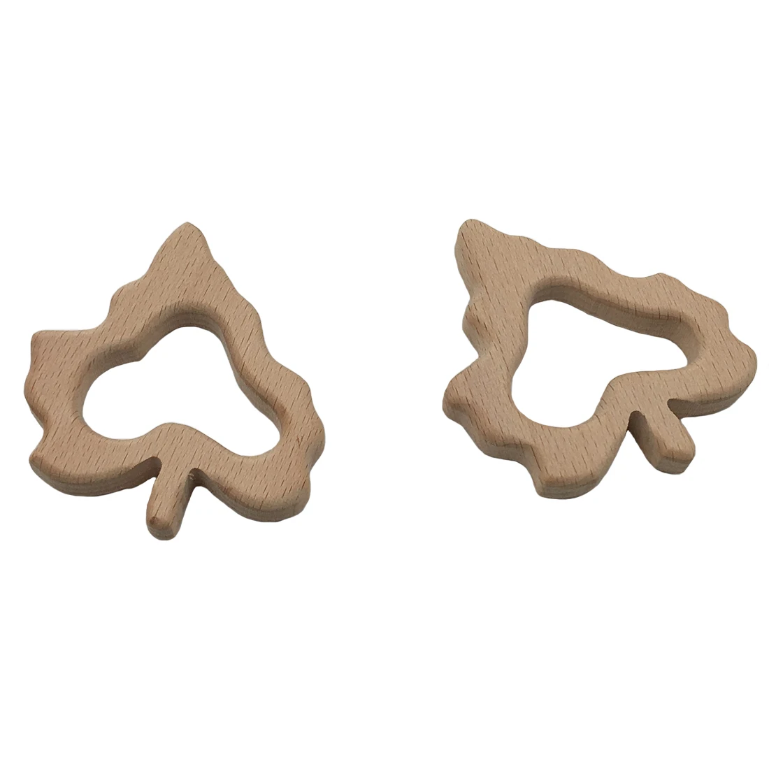 

Wholesale New Bpa Free Animal Organic Custom Food Grade Leaves Wooden Ring Silicone Teething Baby Teether Toys, Natural