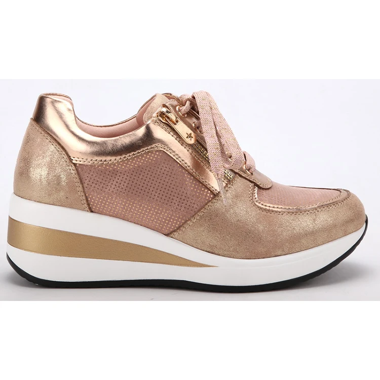 
High quality women sneakers custom thick sole lace sneakers breathable platform casual shoes  (62356267961)