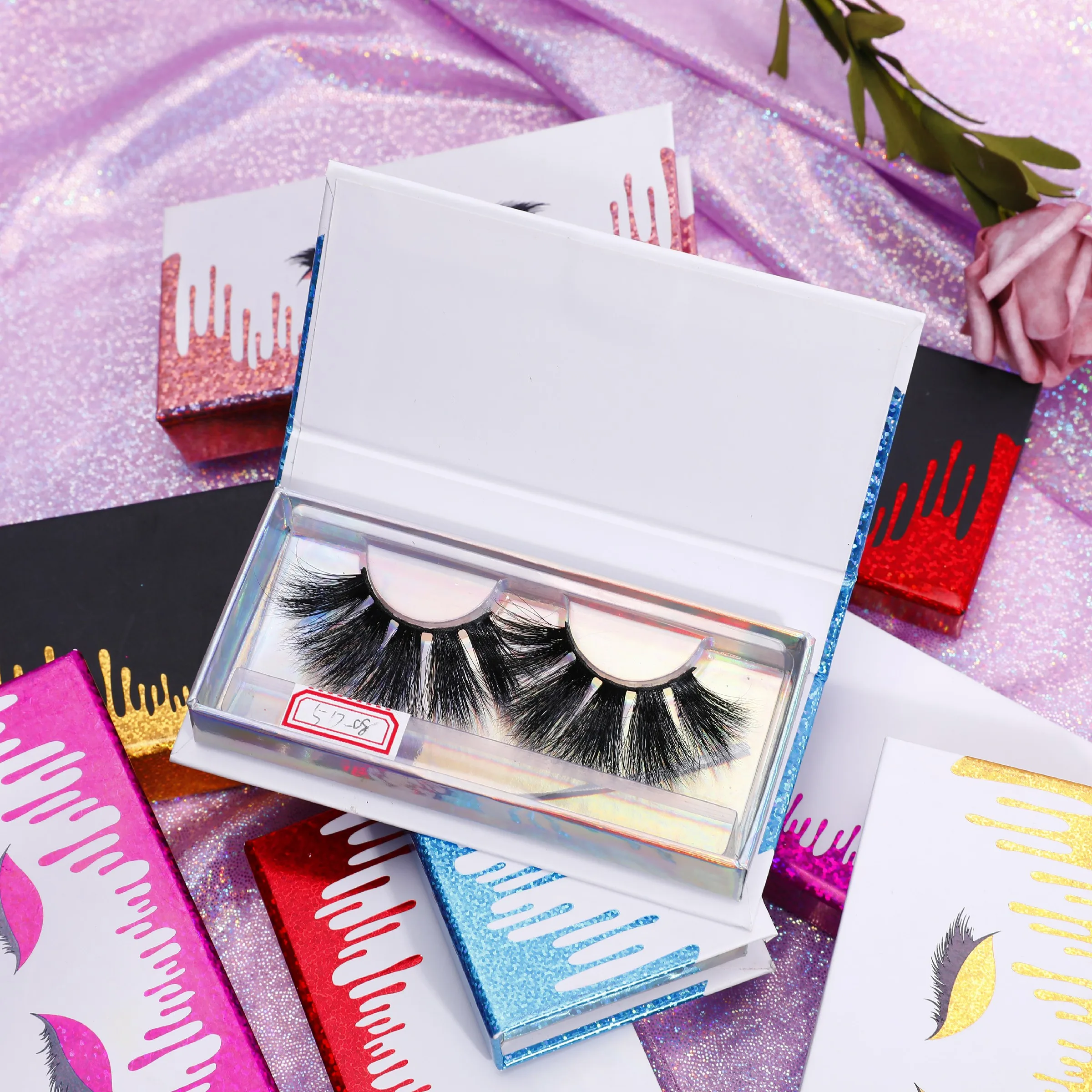 

Candy boxes lashes3d wholesale vendor 25mm wholesale private label custom eyelash packaging box lashes wholesale vendor, Black color
