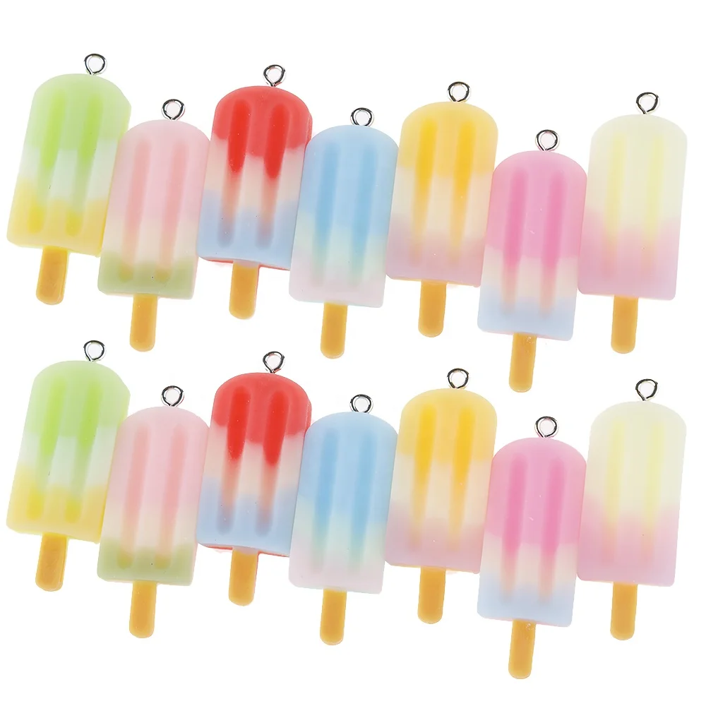 

Mixed Gradient Colors Resin Popsicle Summer Ice Cream Charms Crafts Pendant DIY Hand-Made Bracelet Necklace Jewelry Accessories, Picture