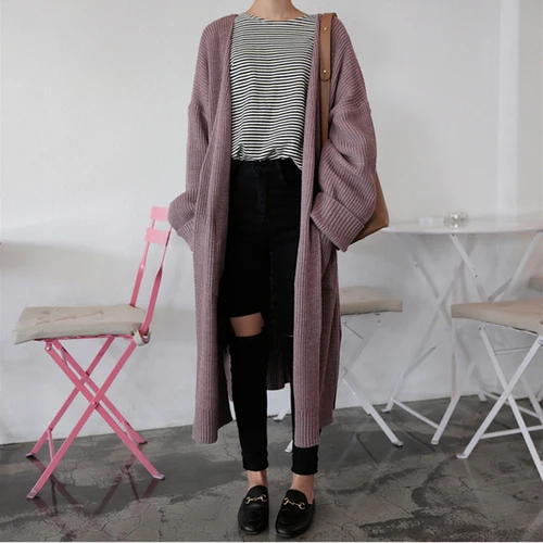 

Women Autumn Cardigans Casual Cotton Solid Knitted Open Stitch SweaterFemale Streetwear Cardigan bz20