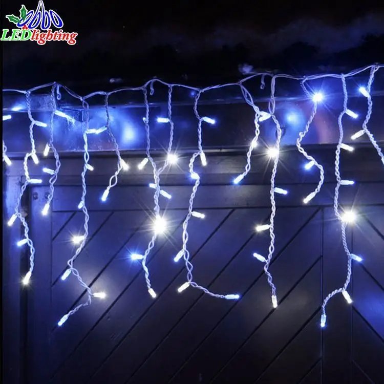 White Icicle Lights Outdoor Chasing Christmas LED Falling Snow Lights