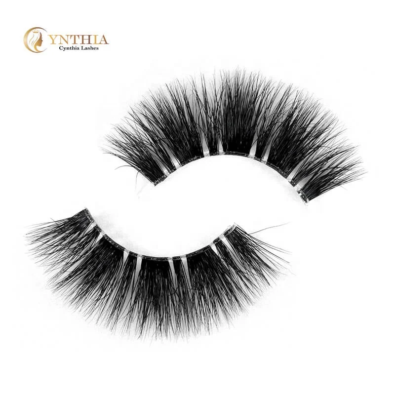 

Wholesale Full Strip Mink Fluffy 25mm 3D Faux Mink False Mink lashes Custom Packaging Box Case short strip lashes, Black