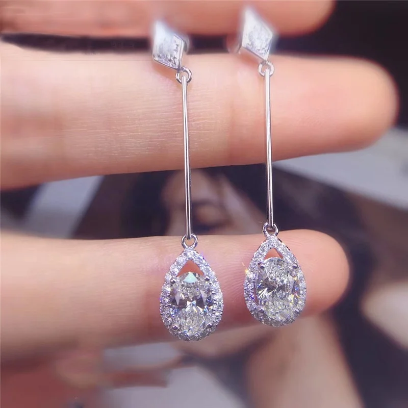 

Zircon water drop Earrings cubic zircon Pendant Long Earrings Office Wedding Party Jewelry