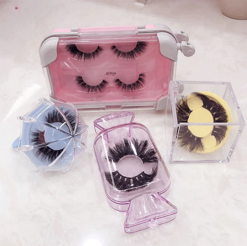 

new style mink eyelashes with eyelash packaging box, Nature color black
