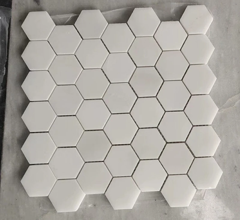 六角雪花石膏白色大理石马赛克