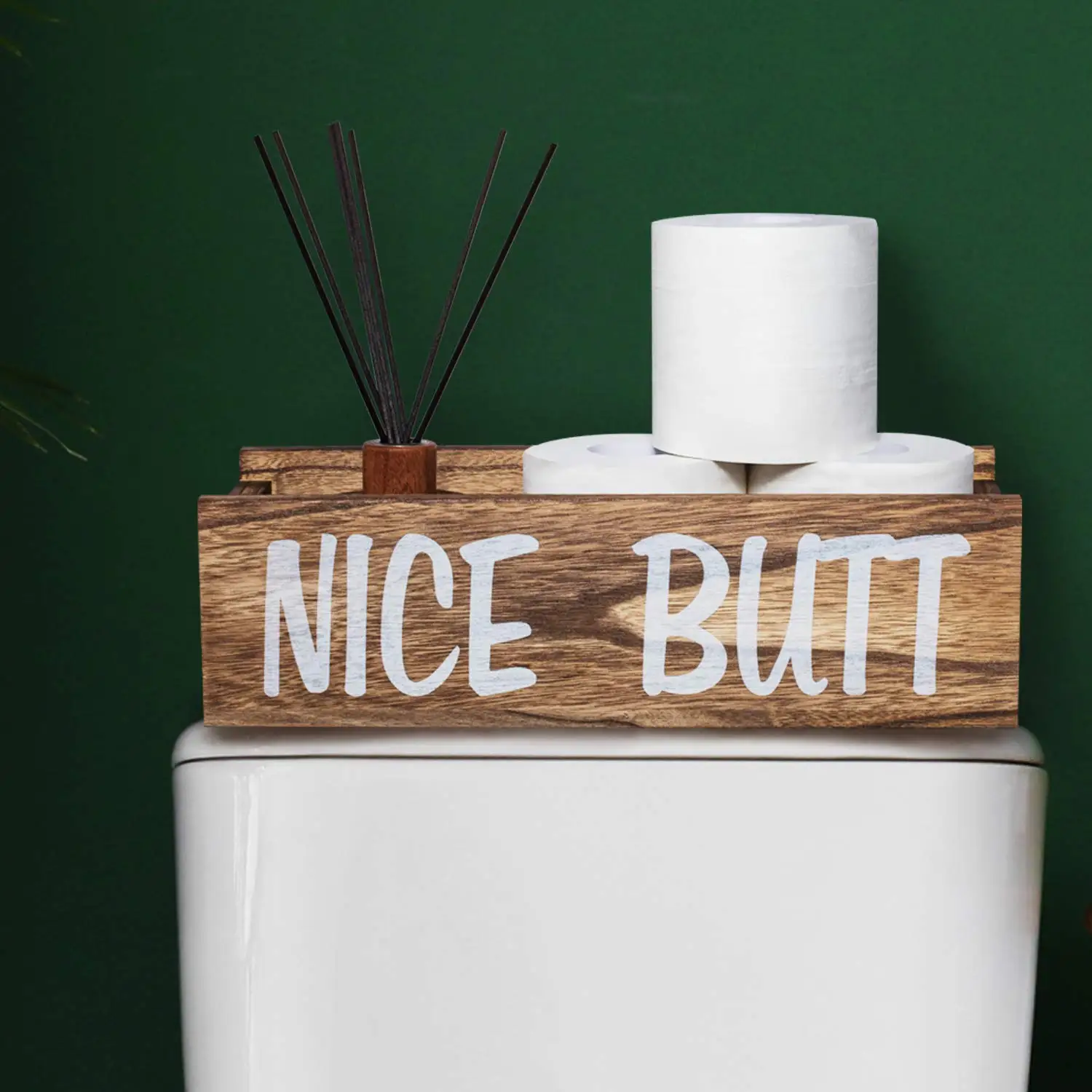 Nice Butt Bathroom Decor Box Farmhouse Wooden Bathroom Box Wooden