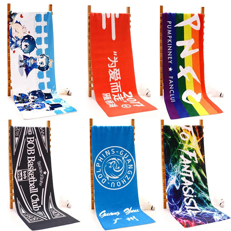 Sports Towel Heat Transfer Microfiber Full Print Logo Beach Towel Fitness Advertising Towel
