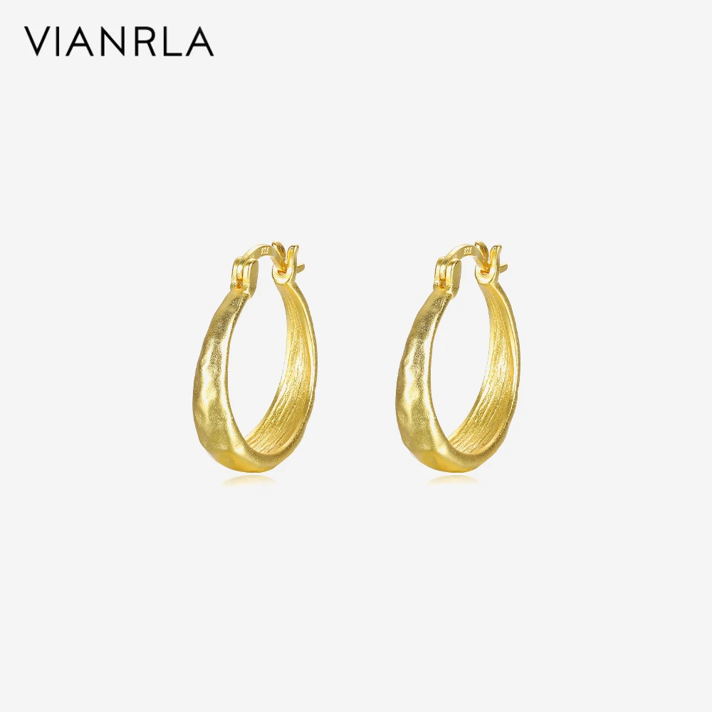 

VIANRLA 18K Gold Earring Jewelry Minimalism 22mm Hoop Earrings Fashion Women's Jewelry Laser Custom Logo