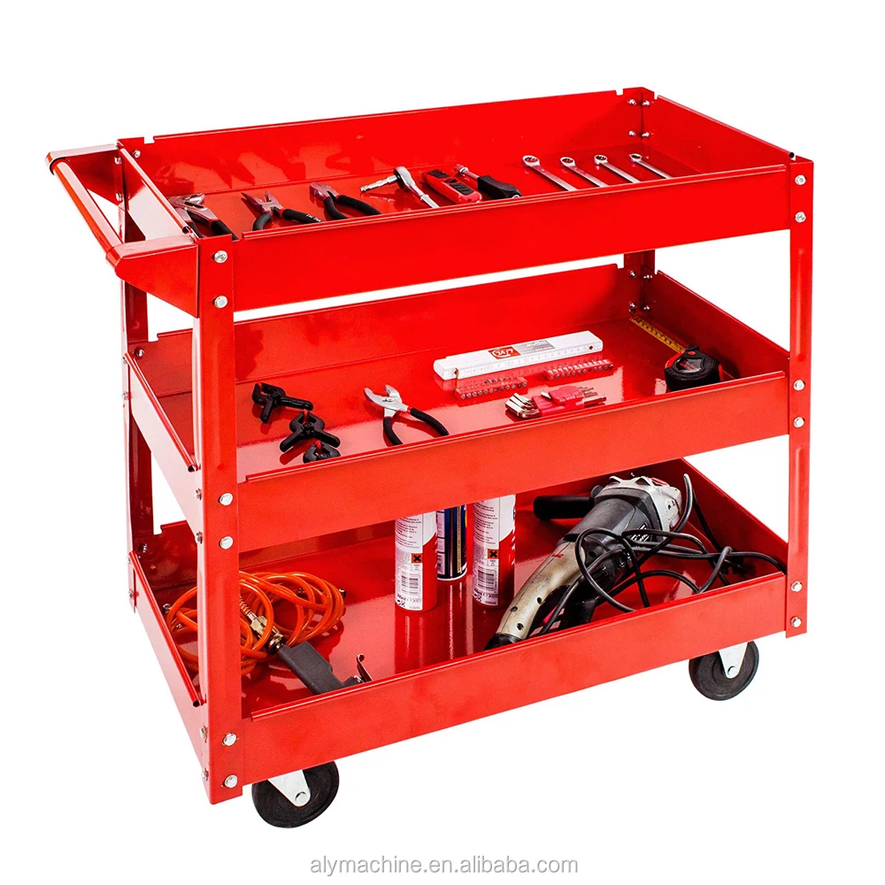 3-level Garage Storage Heavy Duty Workshop Car Repair Trolley Cart ...